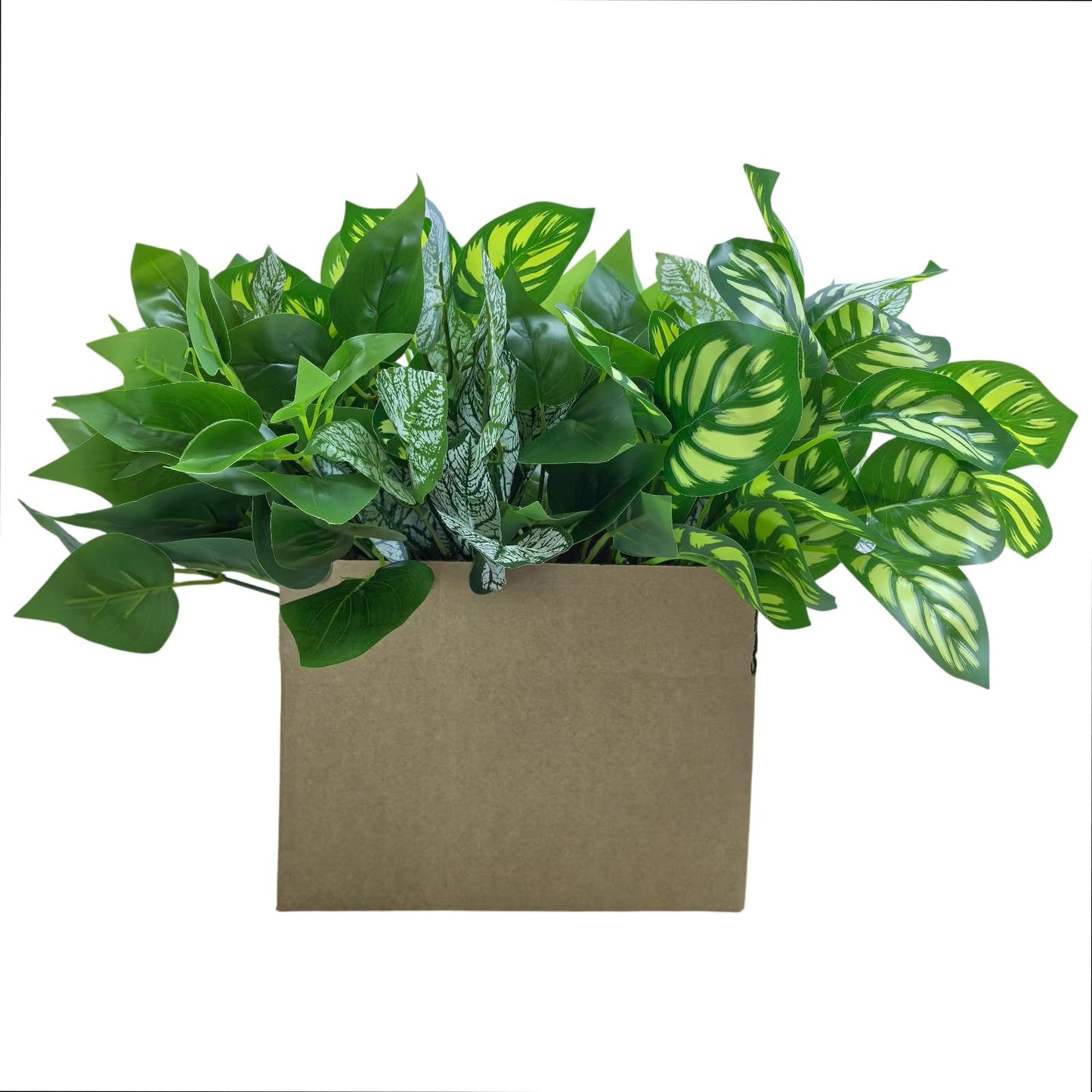 RongyuHuide 6 Bundles of Artificial Green Plants, Artificial Greenery, Fake Floral Plants Decor Outdoor Artificial Plants,Plastic Plants,Outdoor Large Decorative Flowers (Green)