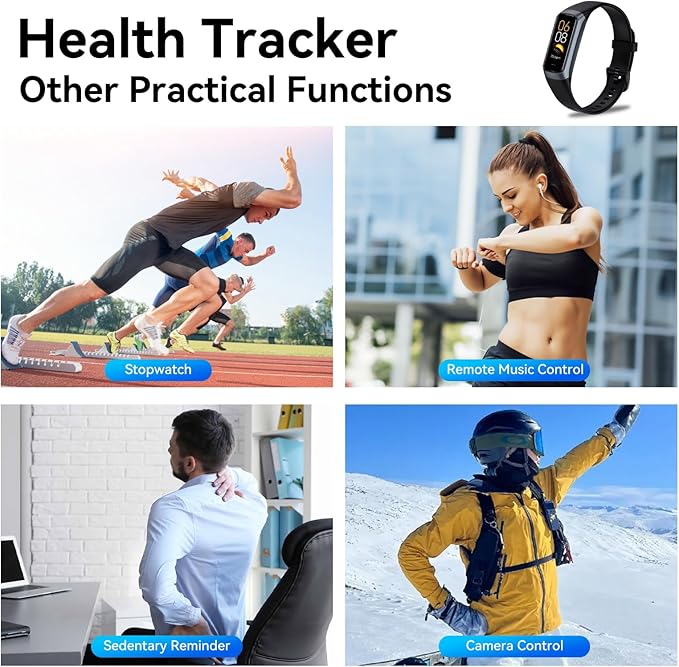 Fitness Tracker,Step Tracker,Activity Trackers with 24/7 Heart Rate,Blood Oxygen Blood Pressure Sleep Monitor,5 ATM Waterproof,Step Calorie Counter Pedometer Health Smart Watch for Women Men