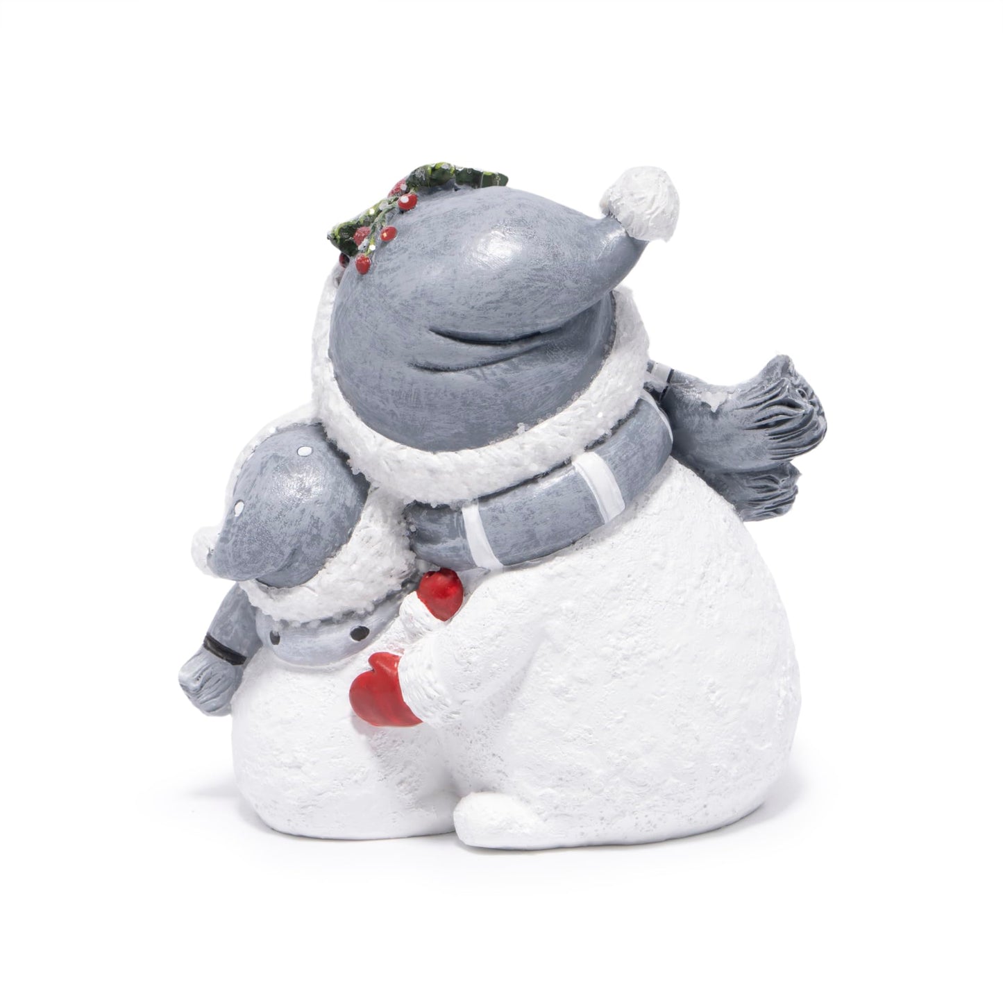 Hodao Snowman Figurines Decorations, Resin Snowman Ornaments for Indoor Home Decor, Cute Holiday Figurine Gifts for Bedroom, Living Room, Winter New Year Gift,Office Table Display
