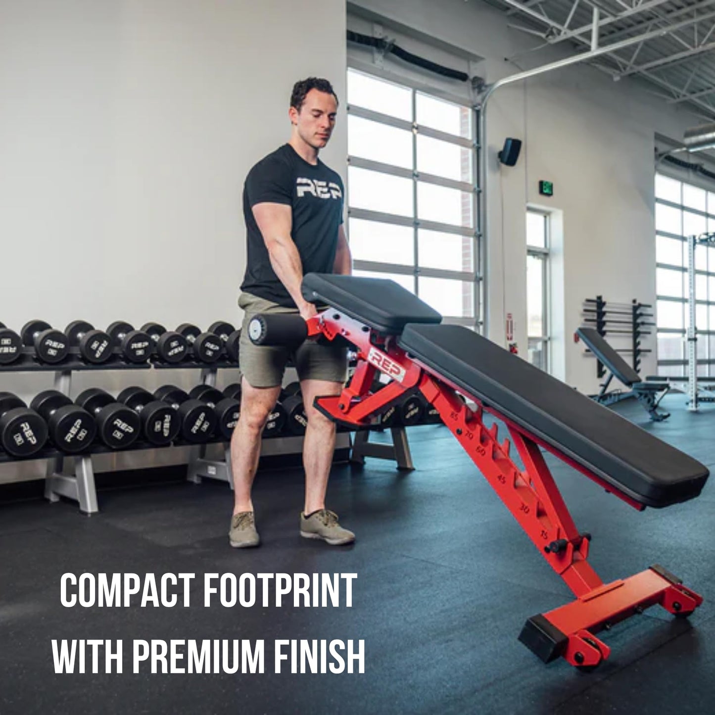 REP Foldable Incline Decline Bench, Matte Black