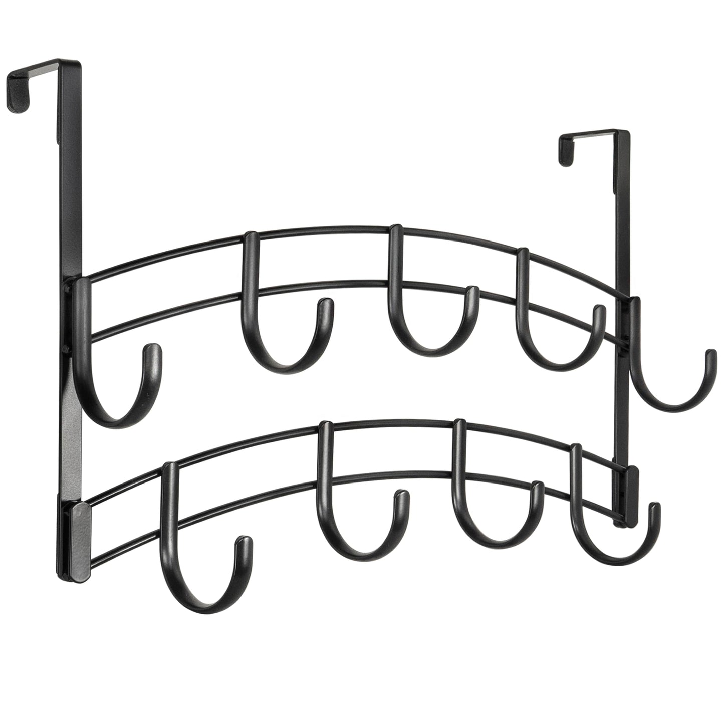 LYNK Professional® Home™ Over the Door Hooks - 9 Hook – Over the Door Coat Rack - Over the Door Hanger - Hanging Towels or Clothes - Bathroom, Bedroom, Laundry Room - Lifetime Ltd. Warranty, Black