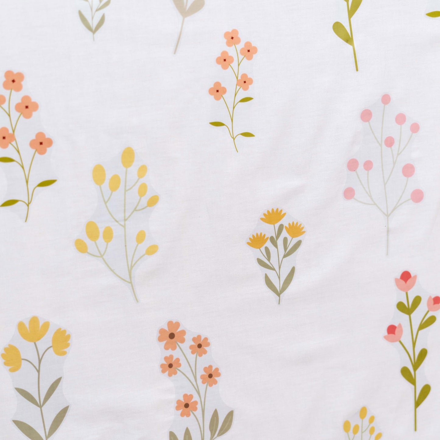 GIOGUK Flower Wildflower Wall Decal - Flower Wildflower Floral Decorations Wall Stickers, Wall Decorations for Living Room, Bedroom, Baby's Room, Nursery, Floral Sign Decal Pink Yellow Peach