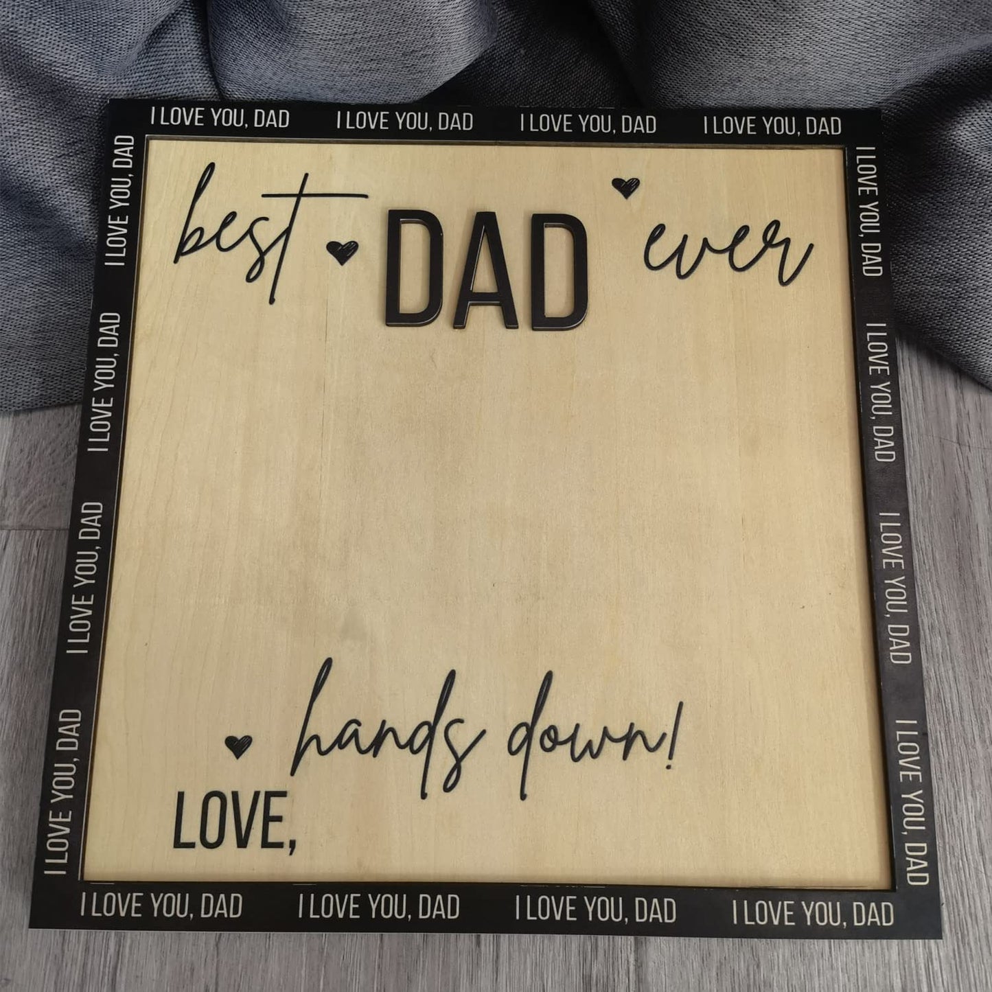Best Dad Ever Hands Down Sign Personalized Father's Day Gifts Handprint Wooden Plaque from Daughter or Son, Birthday Gifts for Dad, Dad Gifts, Gifts for Dad Who Wants Nothing, Art Sign Home Decoration
