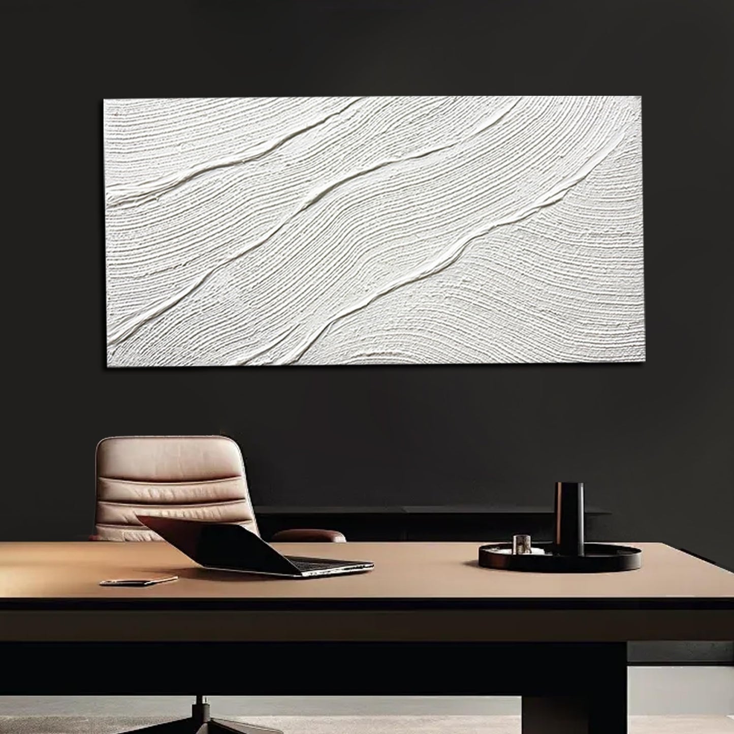 Tarfupth Large Abstract Canvas Wall Art for Living Room White Minimalist Textured Painting Hand Painted Modern Neutral Artwork for Bedroom Office Decor 20"x40"