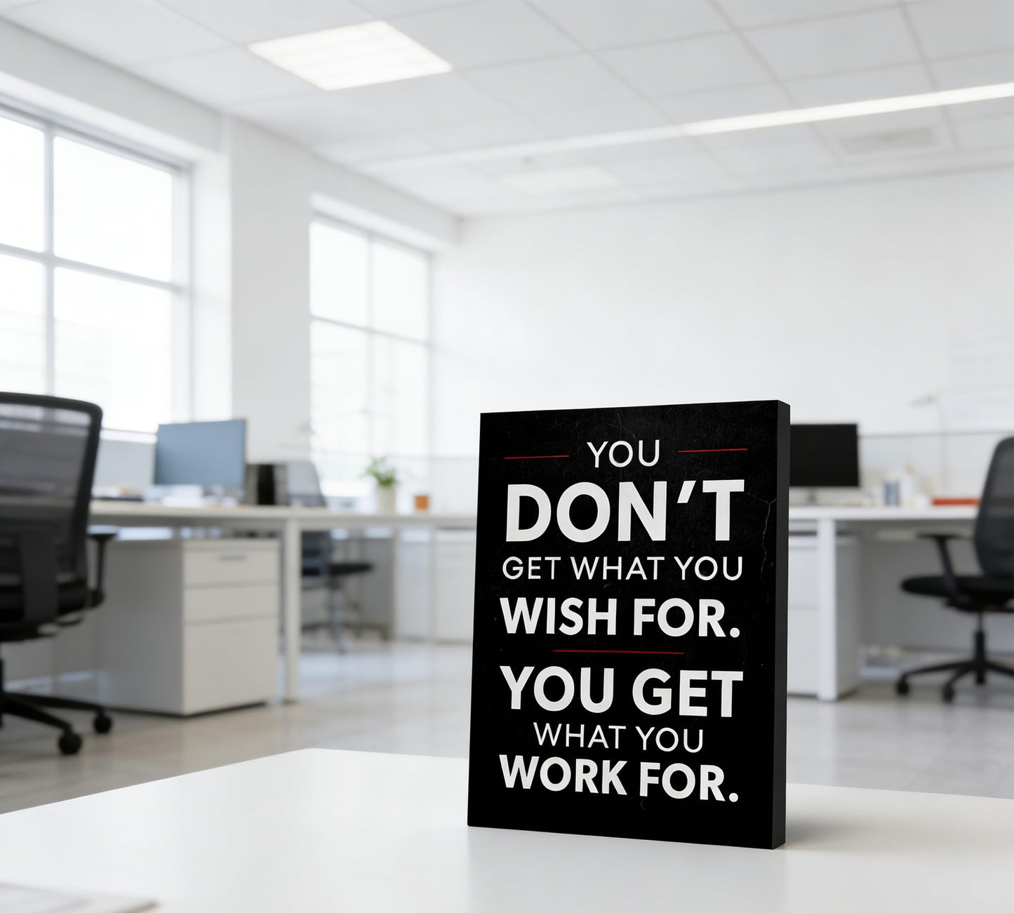 Inspirational Canvas Wall Art-You Get What You Work For Motivational Painting Picture Wall Decor,Black Positive Quotes Poster Print Artwork for Men Office Gym Home Decoration,12x16 Inch