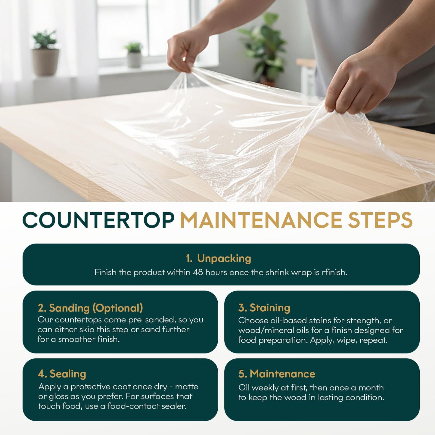 Bme Hevea Solid Wood Butcher Block Countertop, Wood Table Top, Butcher Block Desk Table Top for DIY Kitchen Island, Washer Dryer, or Workstation – Unfinished - 96" L x 25" W x 1.5" Th