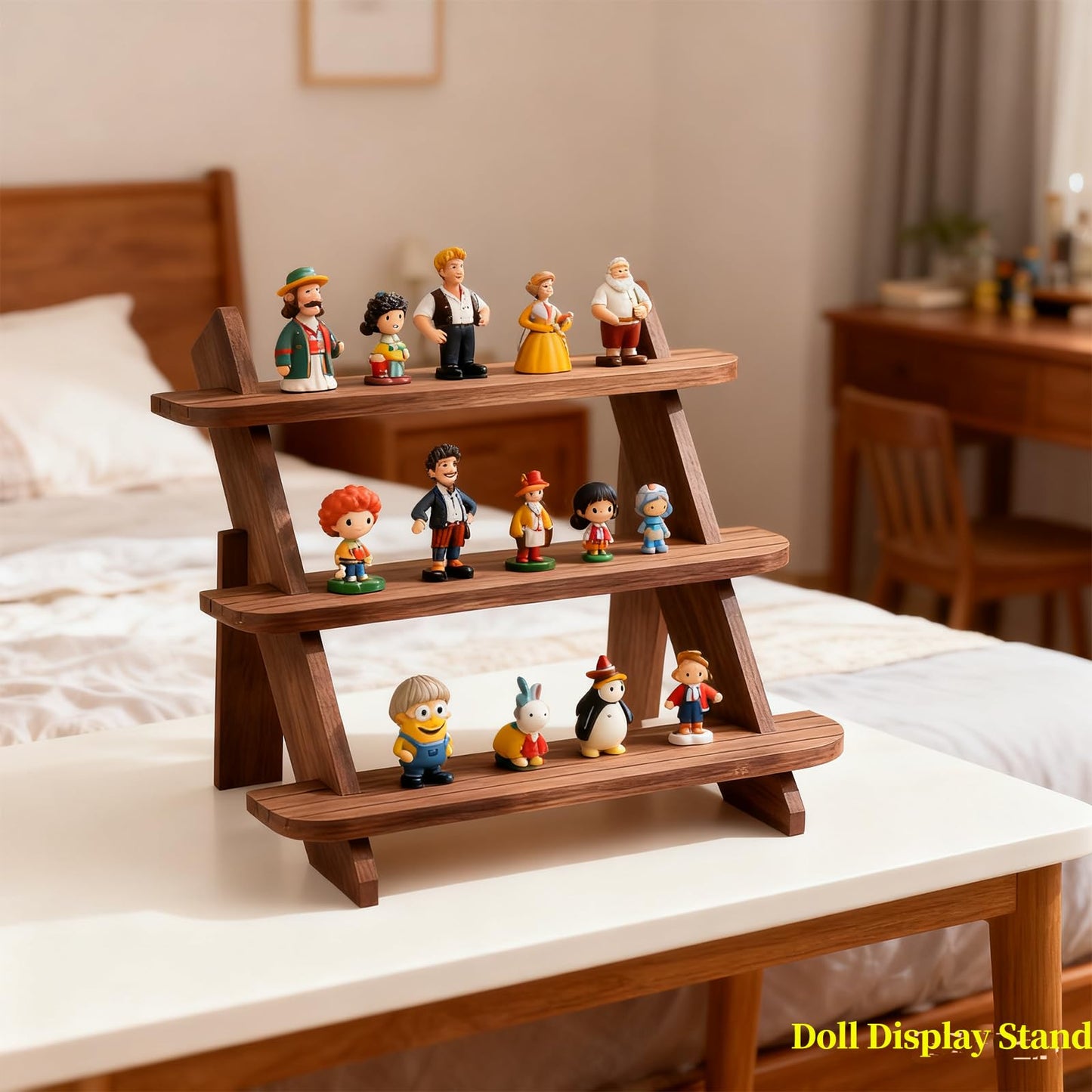 WHEARTED Wooden Display Stand, Tiered Cupcake Stand, 3 Tier Display Stand Riser, Rustic Risers Dessert Table Display Shelf Spice Rack Organizer Holder, Cologne Stand Perfume Organizer Stand