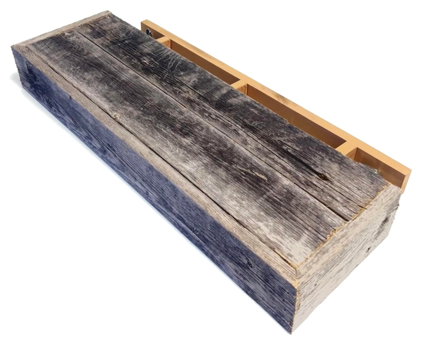 Rustic Revival | Barnwood Floating Shelf – Rustic Farmhouse Wall Shelf for Home, Kitchen & Bathroom – Authentic Weathered Wood Real Wood Décor