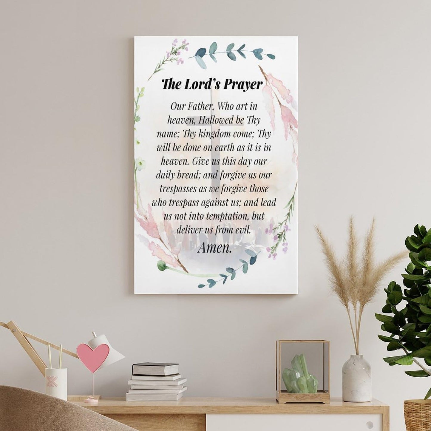 LINWDSB The Lord’s Prayer Poster Christian Bible Verses Wall Decor Our Father Prayer Wall Decoration The Lords Prayer Christian The Lords Prayer Wall Art Decor Unframe-style12x18inch(30x45cm)