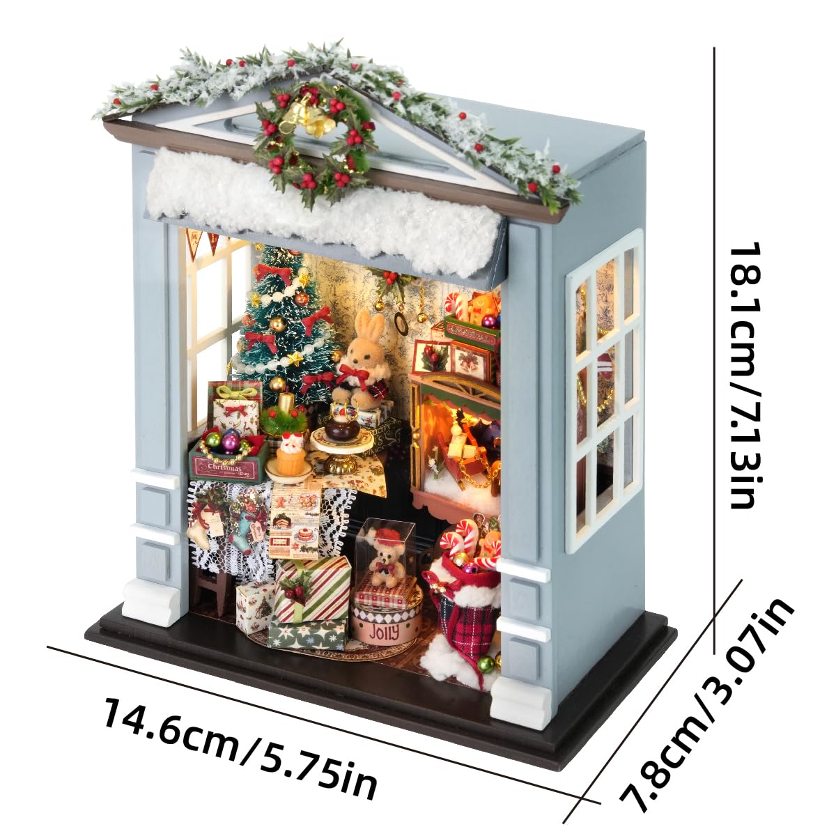 DIY Miniature Christmas House Kit Joyful Gatherings Creative Dollhouse Building Set Holiday Home Decor Craft for Adults