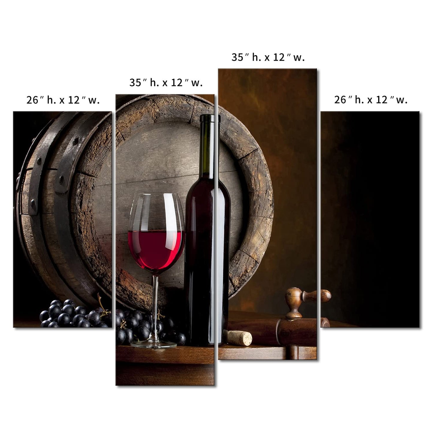 Wine Wall Art for Dining Room Wine Bar Canvas Wall Decor Painting Kitchen Pictures Print On Canvas Food Picture for Home Modern Decoration