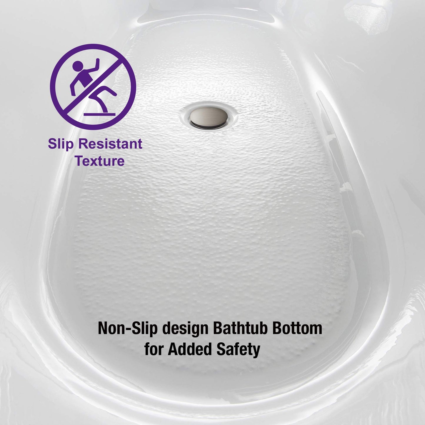 WOODBRIDGE 67" Acrylic Freestanding Bathtub Contemporary Soaking White Tub with Brushed Nickel Overflow and Drain,BTS1609 -B/N-Drain &O