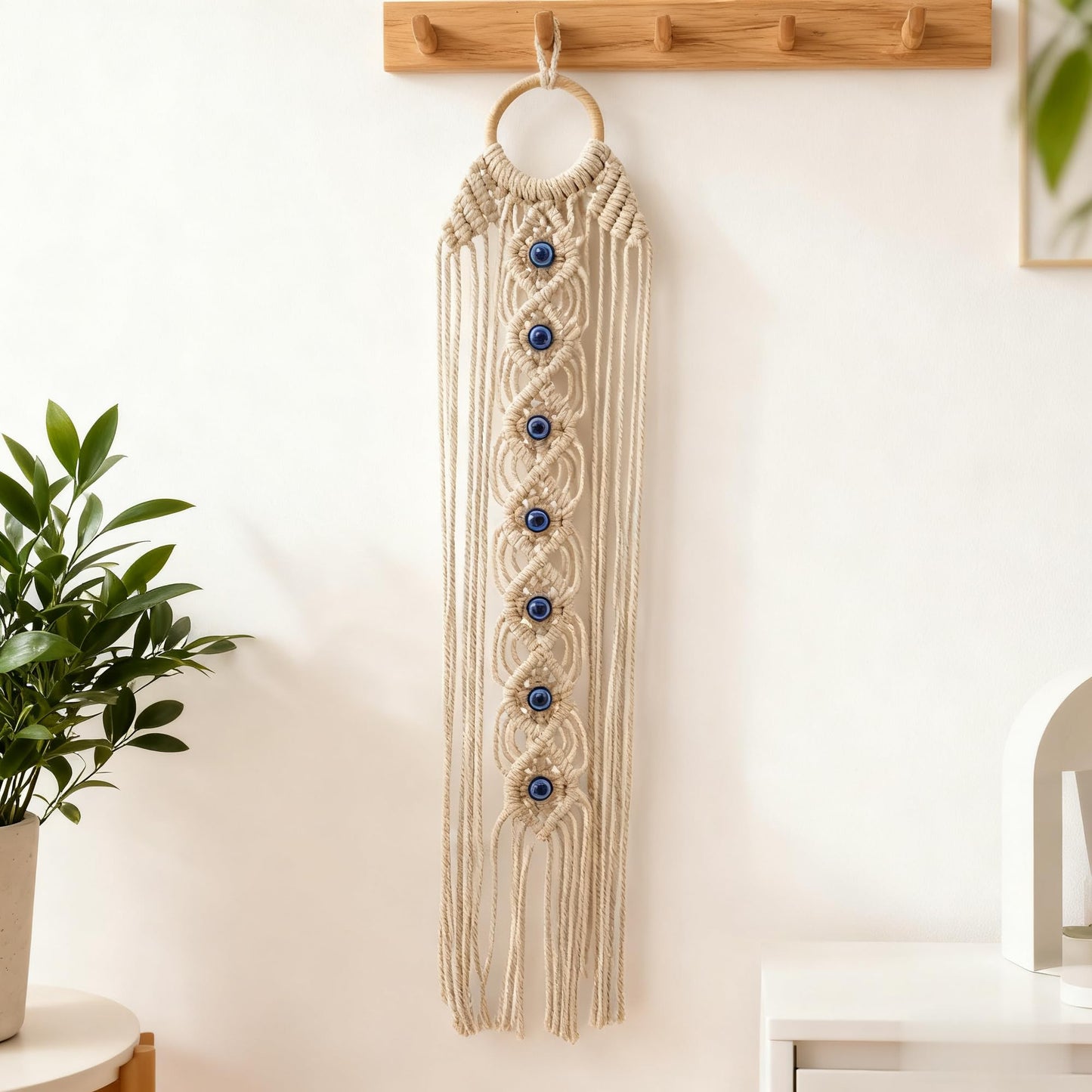 TaudivDuso Macrame Wall Hanging Dreamcatcher with Evil Eye, Boho Wall Decor, Handwoven Tapestry for Bedroom Home Gift