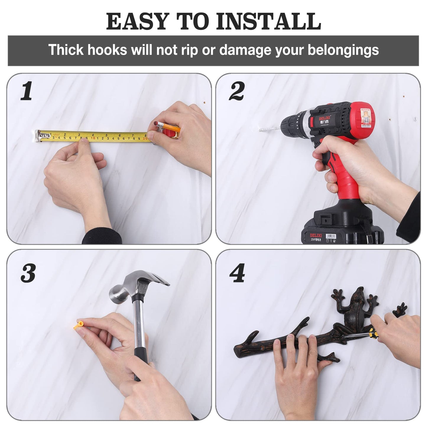 Gudoesy Wall Hooks,Decorative Wall Hooks,Rustic Decorative Coat Hooks for Hanging