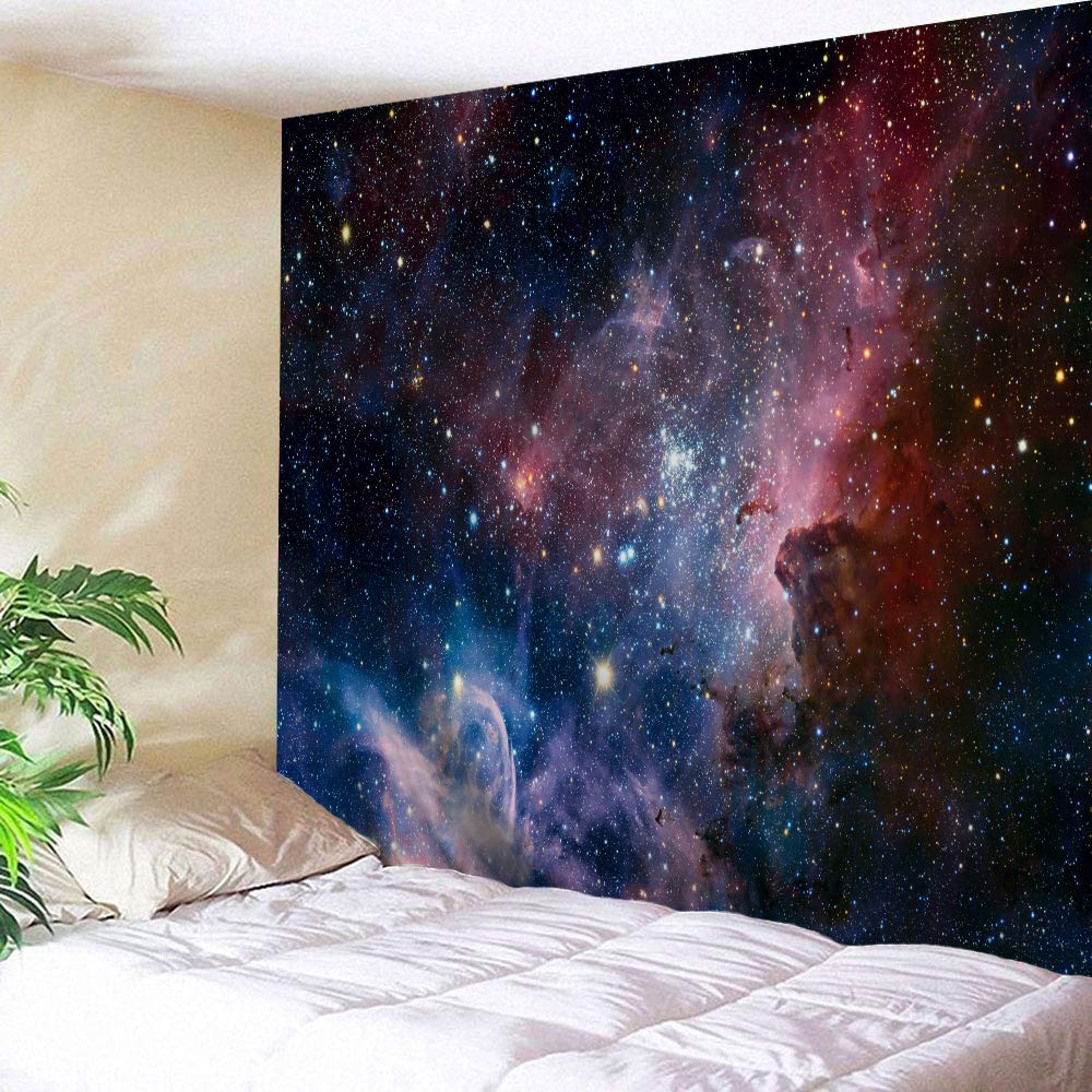 Ihome888 Space Star Tapestry, Outer Universe Galaxy Tapestries Wall Hanging for Bedroom Living Room Dorm, 80 Inch by 60 Inch, Colorful