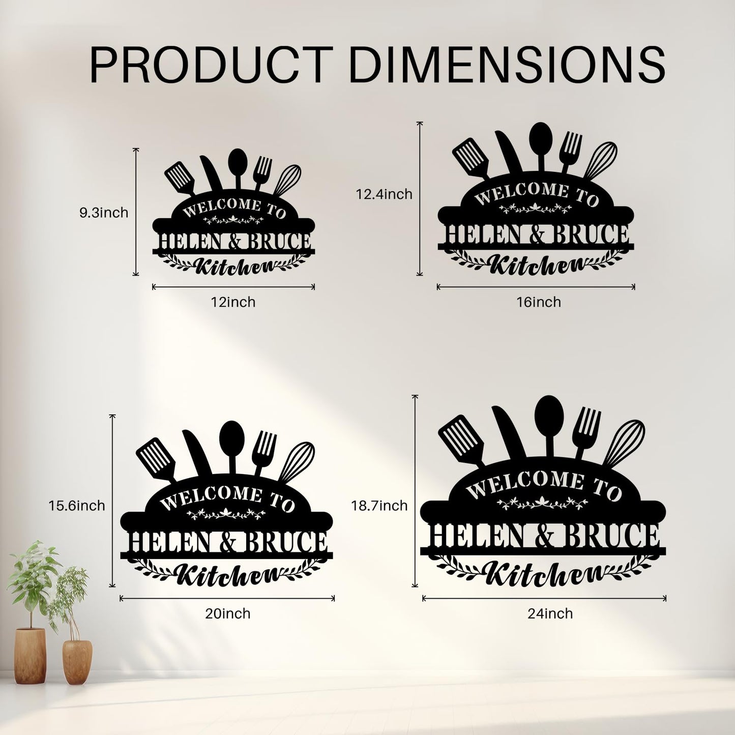 Personalized Metal Kitchen Signs, Personalized Kitchen Wall Decor, Custom Kitchen Name Sign, Modern Farmhouse Kitchen Decor, Housewarming Gifts