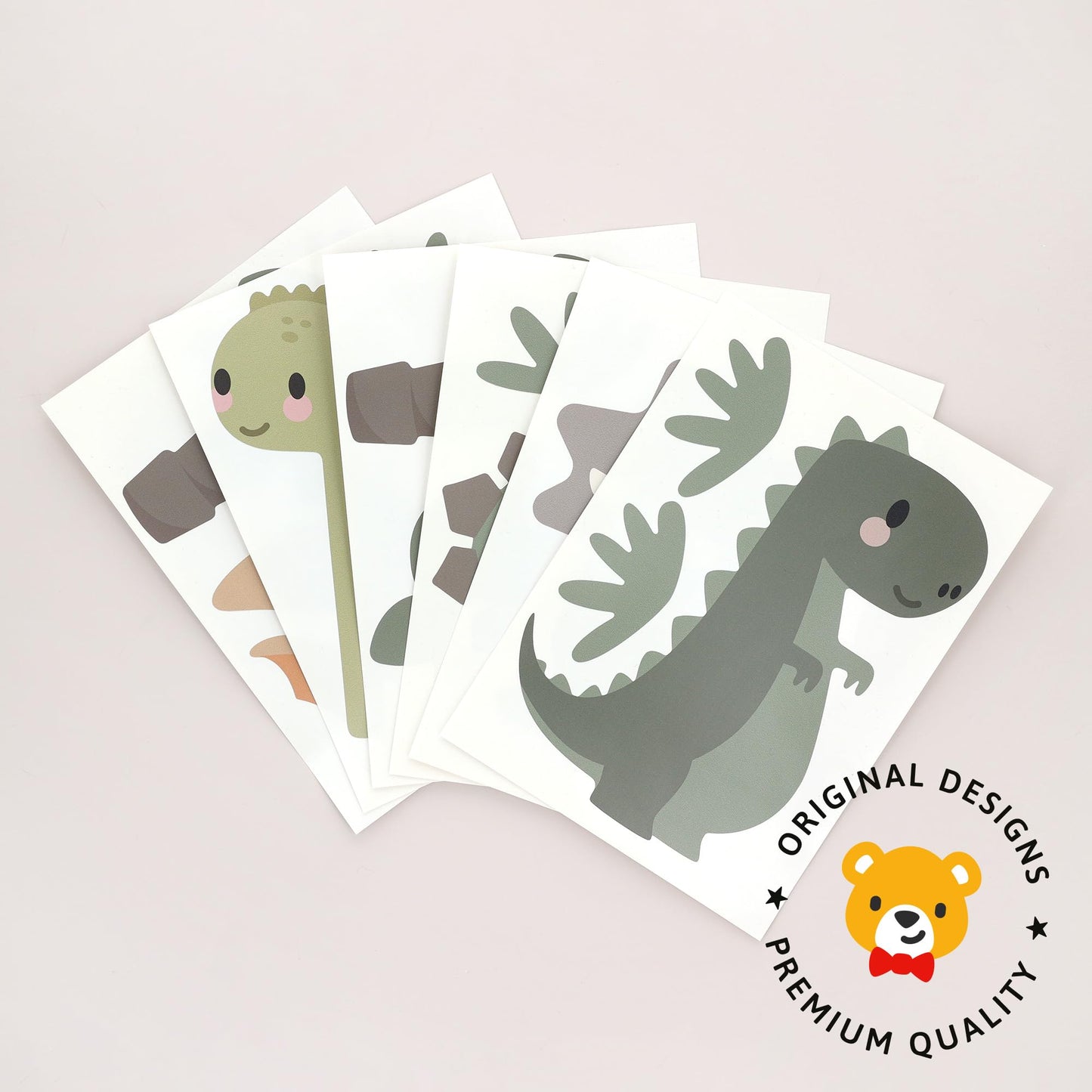 Teddylabels - Dinosaur Wall Decals - Easy-to-Apply & Removable Wall Stickers: Transform Your Toddlers Bedroom with Durable, Vibrant Peel-and-Stick Wall Decor – Stickers for Kids