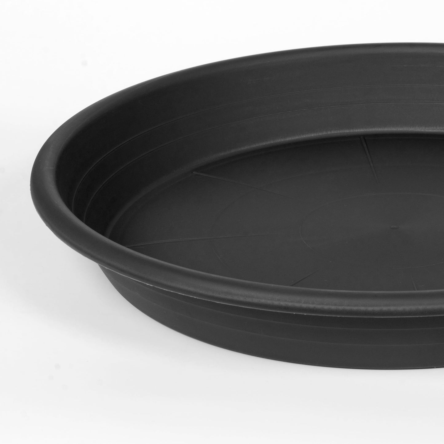 Grjoprt 6 Pack Plant Saucer 8 inch, Heavy Duty Plastic Plant Water Tray, Planter Saucers, Flower Pot Tray, Planter Tray, Bird Bath Bowls, Water Trays for Plant Pots 7"/8" (Black)