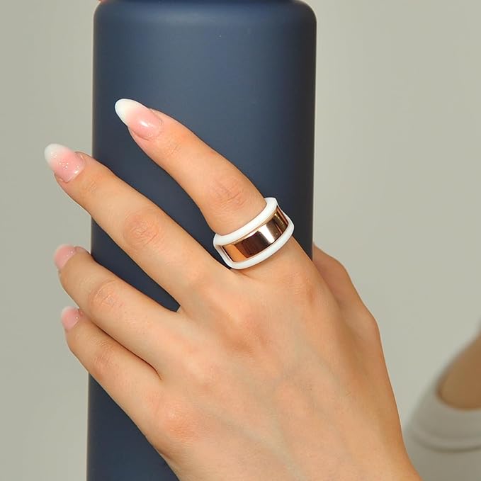 Rinfit Smart Ring Protector - Silicone Ring Enhancer - StyleFit Design Patent - White, Size 9