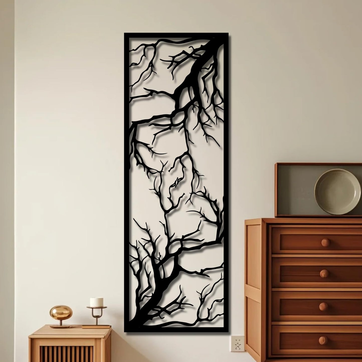 Tree Branch Decor,Metal Tree Branch Wall Art,Metal Tree Branch Wall Decor,Metal Tree Wall Decor,Tree Wall Art,Metal Wall Decor Tree Branches,Home Decor,Living Room Decor (Black, 12x35inch / 31x90cm, metal wall art)