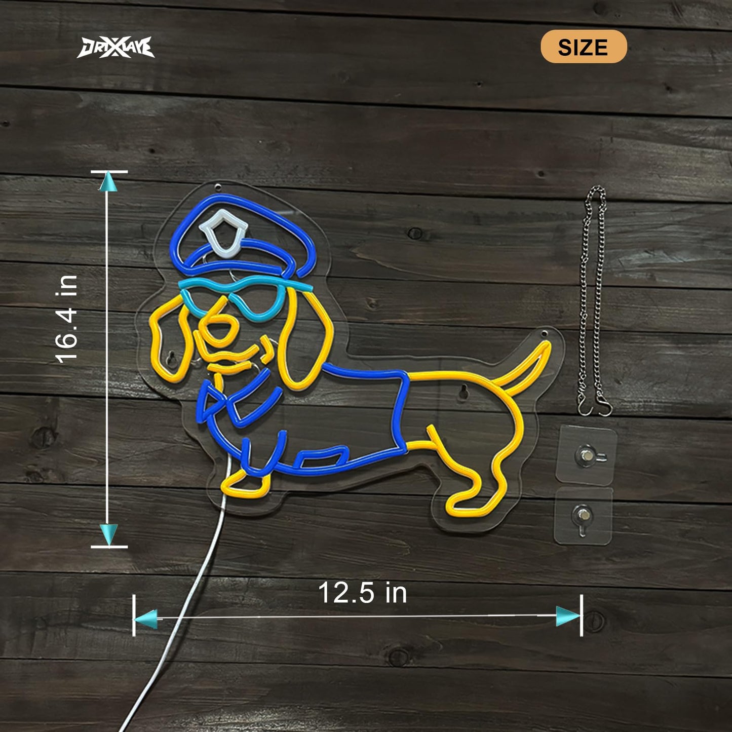 Dachshund Neon Sign Dog Sign for Wall Decor Smart plug timer compatible USB-Powered Teen Room Gifts for Birthday Kids Boys Room Decor(16.4x12.5Inch)