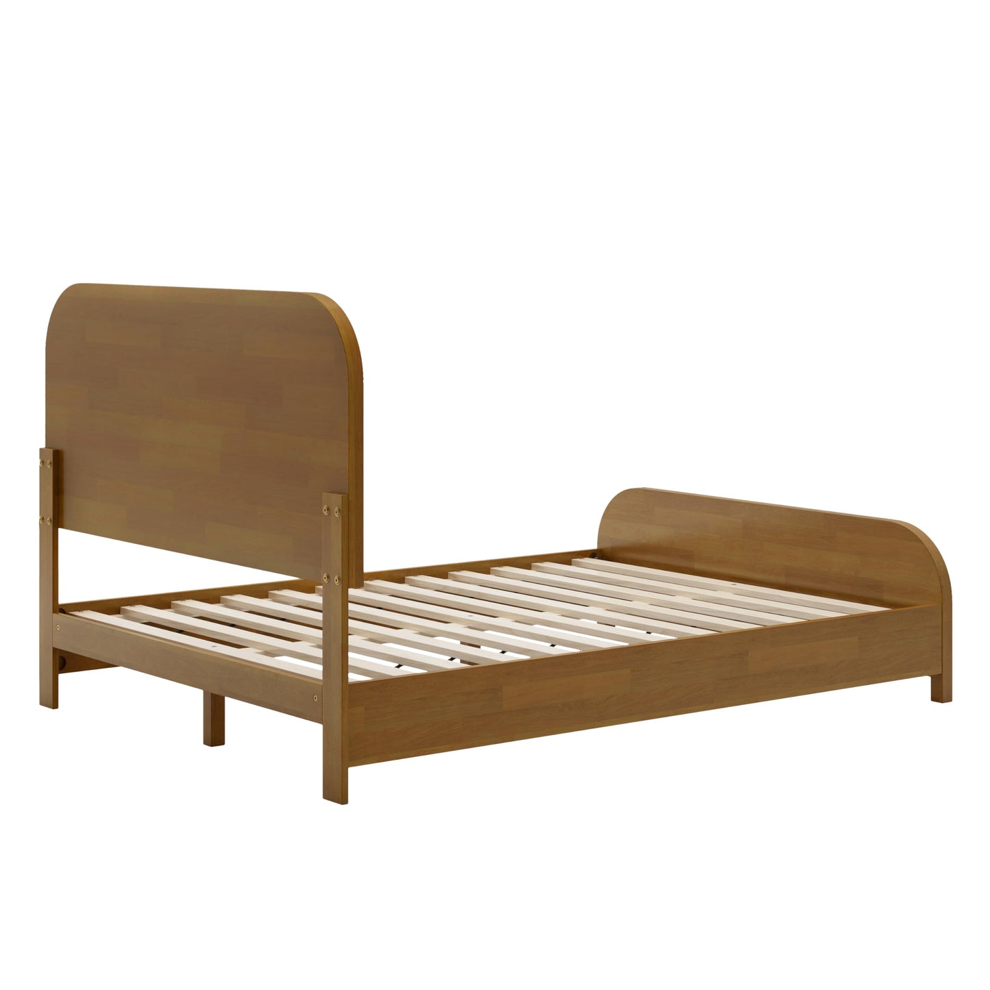 Christopher Knight Home Queen Size Wooden Bed Frame with Headboard, Oak Finish Platform Bed, Solid and Manufactured Wood, No Box Spring Needed, 550 lbs Capacity