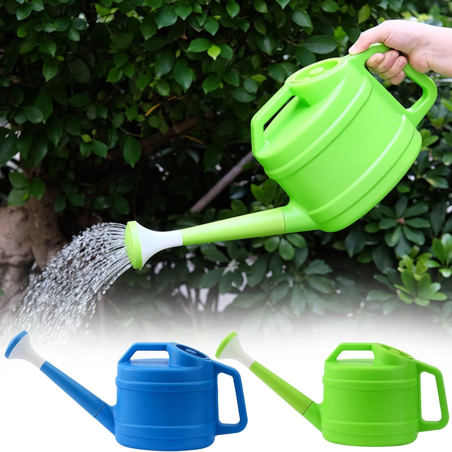 1 Gallon Watering Can, 3.75 Liters, Plastic πππππ«π’π§π πππ§ for Outdoor Plants with Removable Long Spout, Large Plastic Watering Can for Indoor Outdoor Garden Flowers Plants (Green)