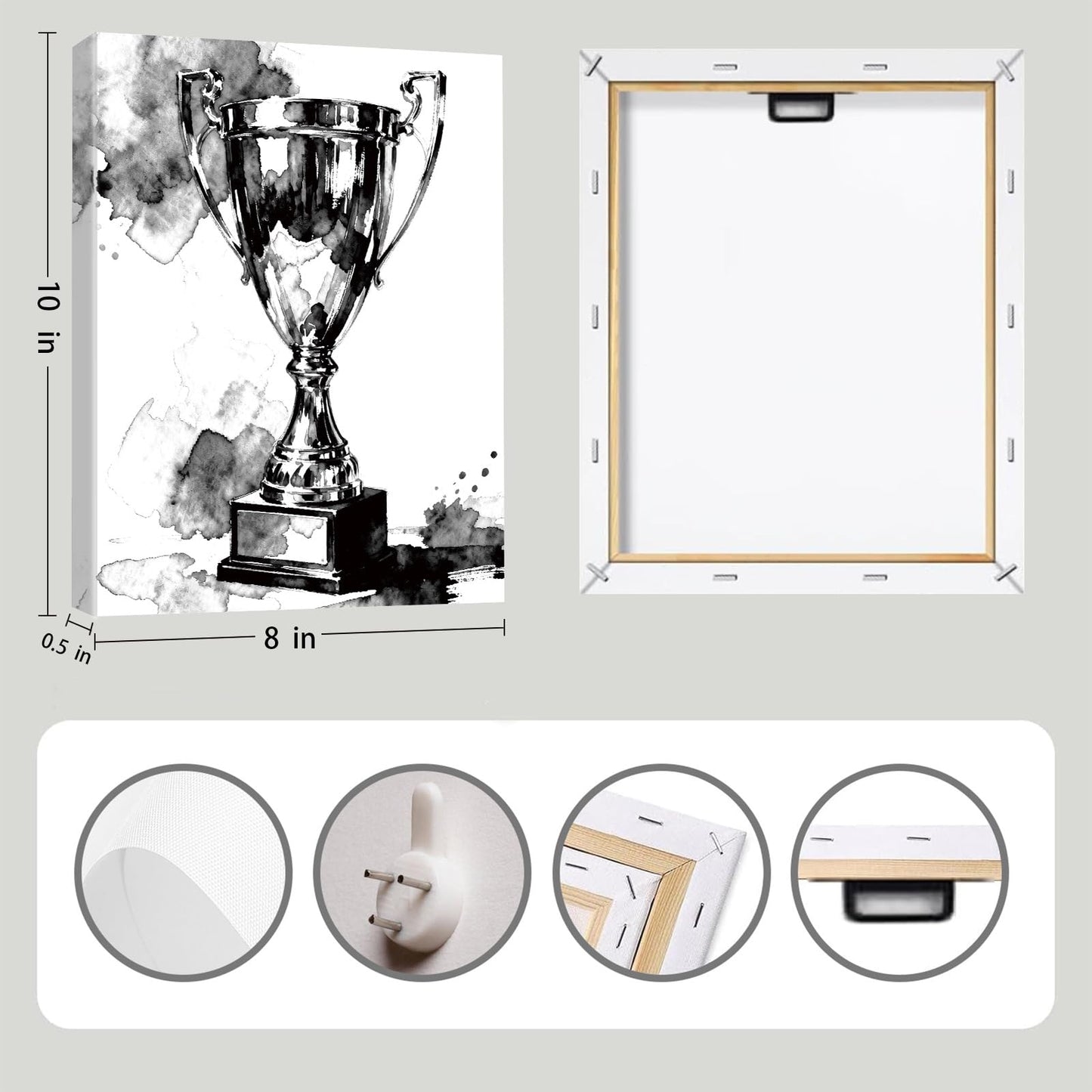 Framed Motocross Wall Art Canvas Prints,Black and White Motocross Room Decor,Dirt Bike Decor for Boys Motocross Bedroom Picture Photo,Motorcycle enthusiast boy and girl room Decor,Set of 4(8"x10")