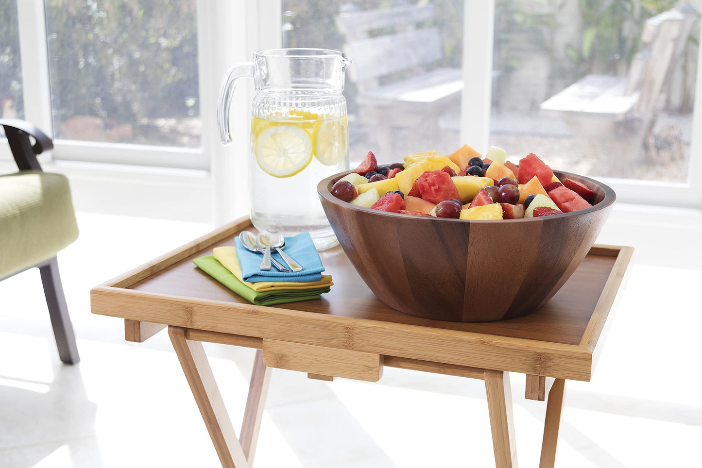 Lipper International Acacia Round Flair Bowl