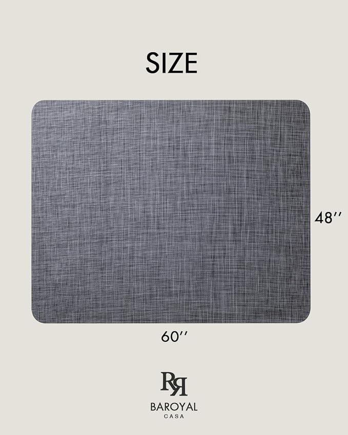 Baroyal Office Chair Mat for Hardwood Floor Under Desk Computer Rolling Chair Mat for Wood/Tile Floor Non-Slip Heavy Duty Desk Rug PVC Plastic Hard Floor Protector 48" x 60" (Cool Grey)