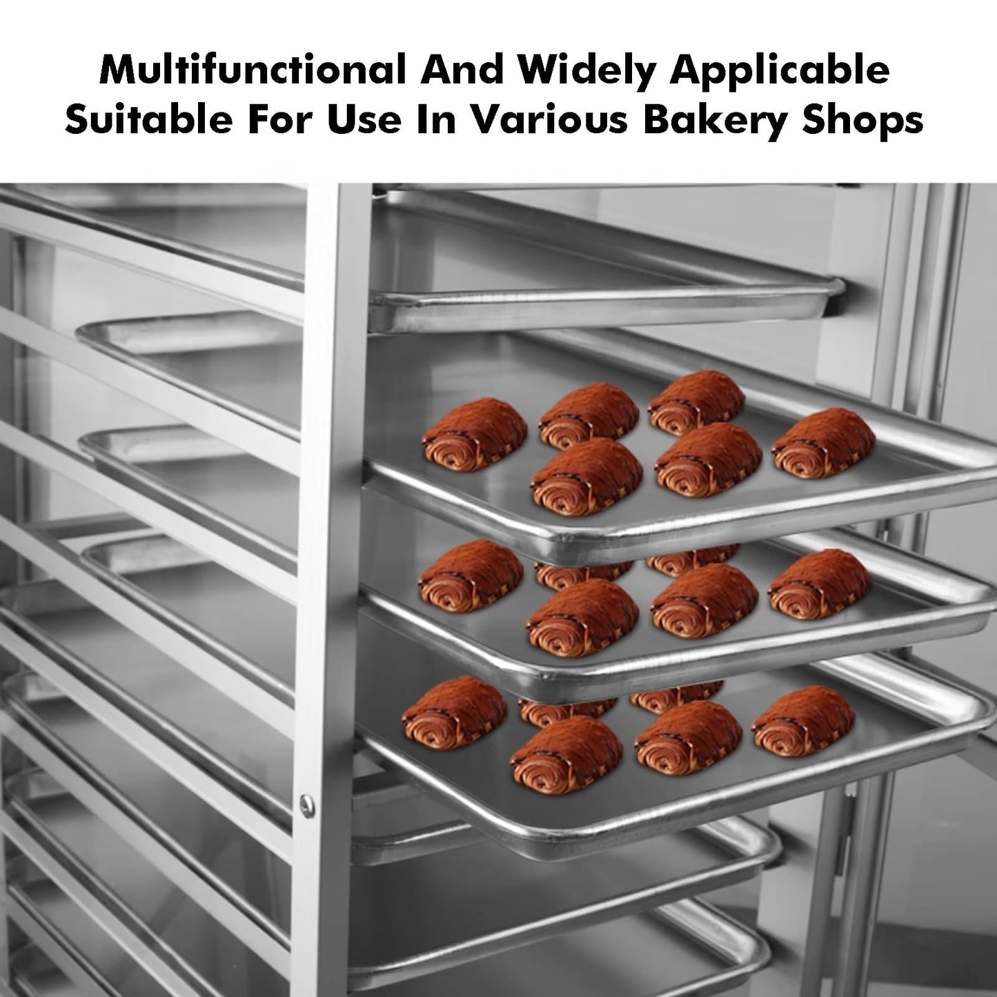 GenSDH 20-Tier Aluminum Rack, Bakery Cooling Cart, Heavy-Duty Food Tray Storage Trolley for Home & Commercial Kitchens, Efficient Baking Organizer