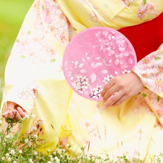 Mototo Foldable Flying Disc Fans, 36PCS Japanese Foldable Disc Fan 8 Inch Pop up Round Collapsible Hand Fan Bulk with Pouch for Women Purse Travel Beach Game Wedding Party Favor Decoration, 6 Style