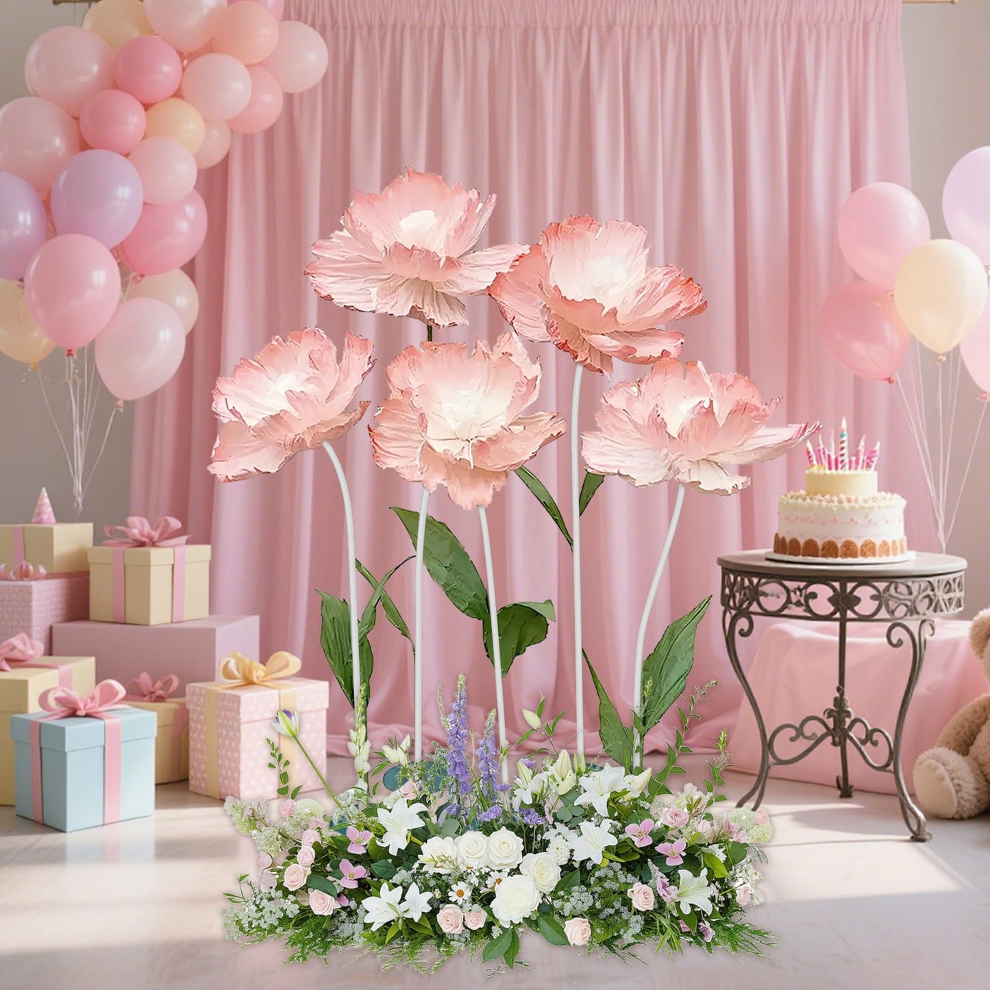 X-Kingsun 1Pack 19.69Ft Giant Flower Stand White Flexible Pipe for Decoration Flower Pole Display Stand Large Diameter PVC Pipe Stem Tubing for Crafts Floral Wedding Decor Balloon Arches DIY Crafts