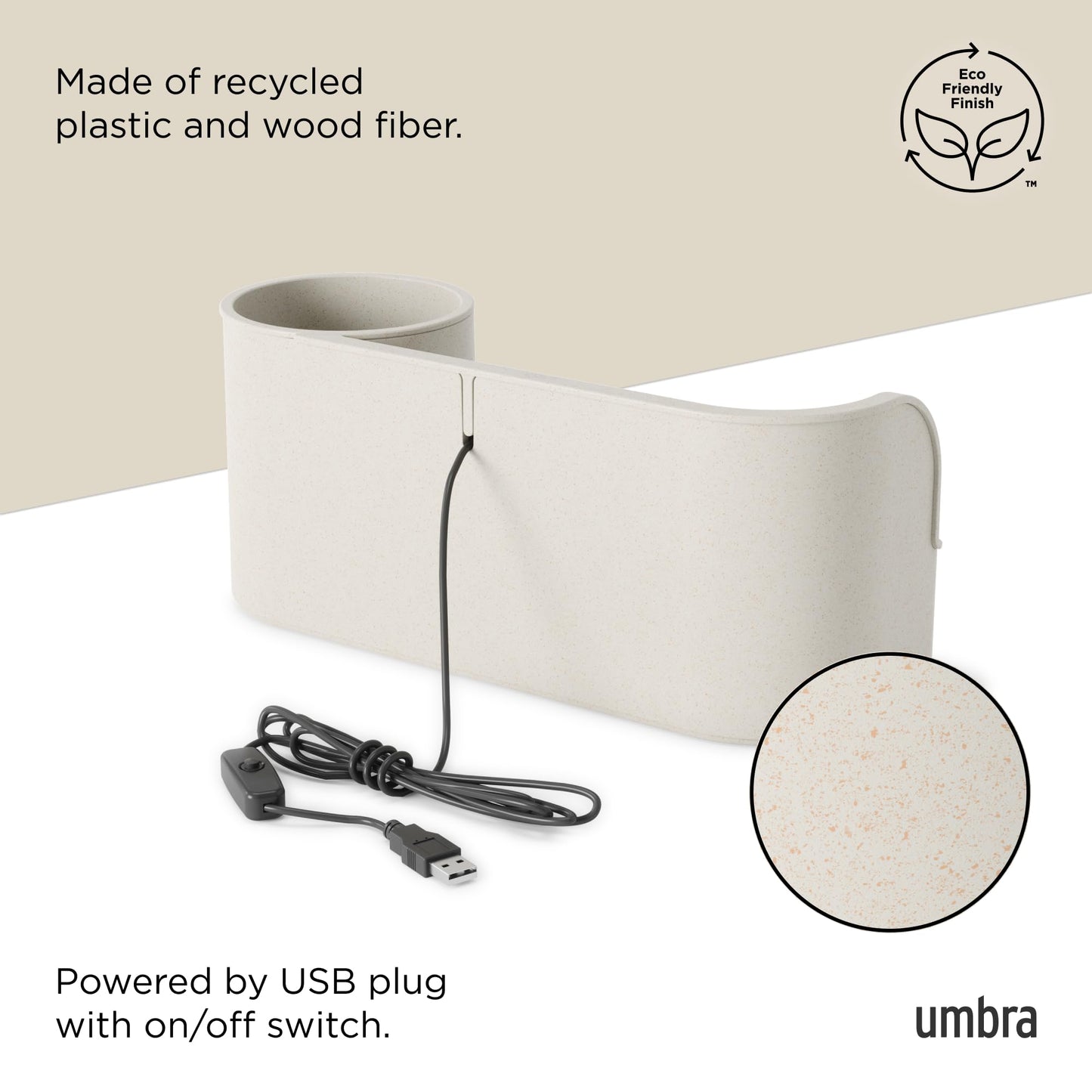 Umbra Stream Water Fountain for Tabletop Desktop - Soothing and Calming Zen for Bedroom or Office, Sand