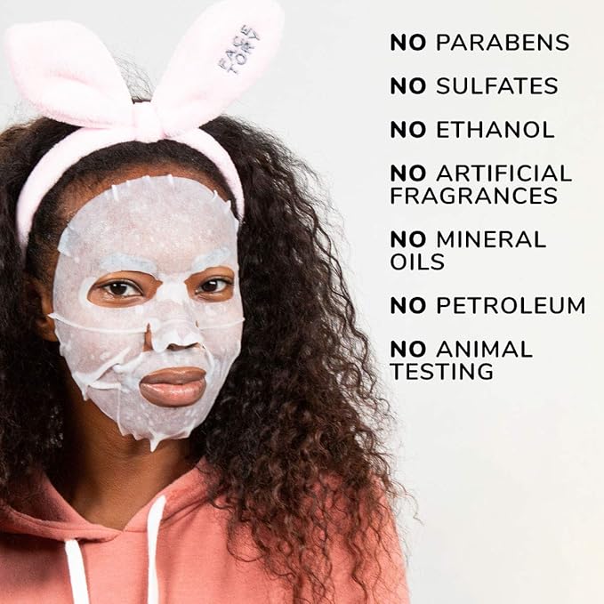 FACETORY K Beauty Face Mask Skin Care - Everyday ALMOND Skin Strengthening Sheet Mask | Plant-Based with Sweet Almond Oil (10 Pack)