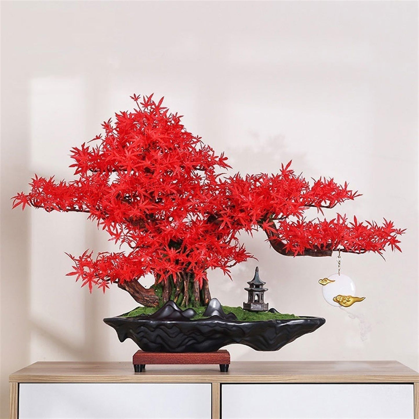 XJOYSL7921 Artificial Bonsai Simulation Tree Bonsai Hotel Living Room Desktop Ornaments Modeling High-end Luxury Fake Greenery Landscaping for Home Office