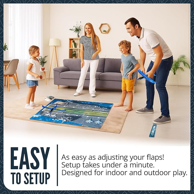 Carrier Landing Pursuit - Indoor Outdoor Toys Toss Game with Foam Gliders, Aircraft Carrier Landing Challenge, Airplane Toy, Glider, Toy Planes, Flying Toys, Air Plane Toy, Novelty Board Games & Toys