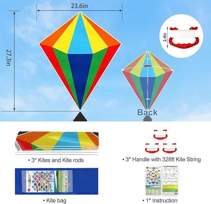 Easy to Fly Kites for Kids Ages 4-8 8-12 & Adults, Beach Flying Toys Butterfly Kite with Handle and Kites String, Great for Outdoor Activities & Family Trip Easter Gifts