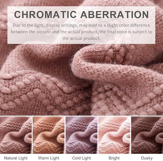 BOURINA Coral Pink Throw Blanket 60 x80 Inches Textured Solid Soft Sofa Throw Bed Runner Knitted Decorative Blanket