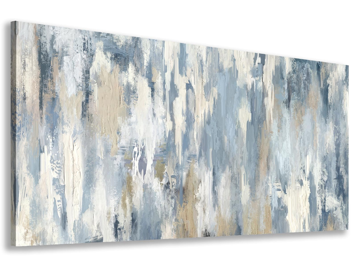Shoci Large Abstract Wall Art - Gray Blue Beige Canvas Pictures for Living Room Contemporary Painting Prints Decor Modern Graffiti Artwork Wall Art for Bedroom Home Office Decoration 20" X 40"