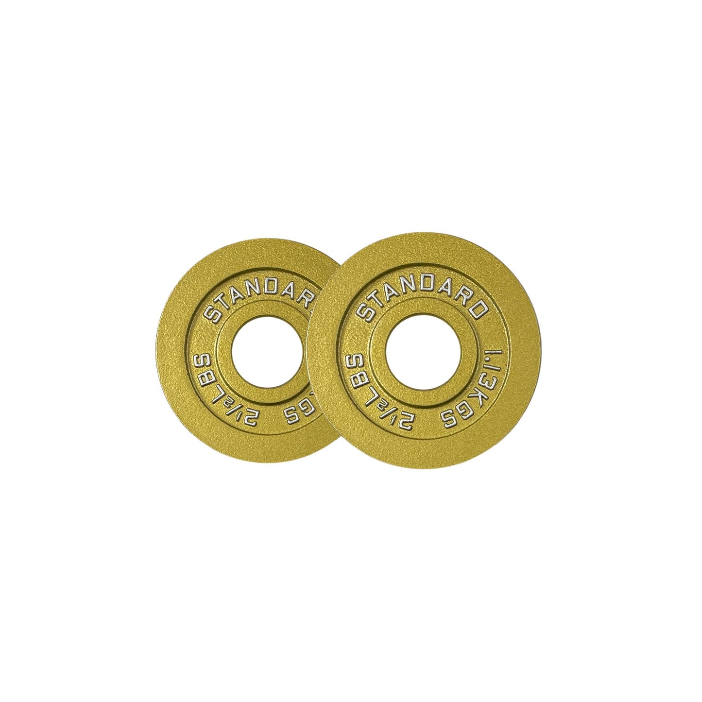 Gold Finish Olympic Steel Plates - Pairs and Sets 2 Inch Barbell Standard in Premium Gold for Weight Lifting (175lb Set)