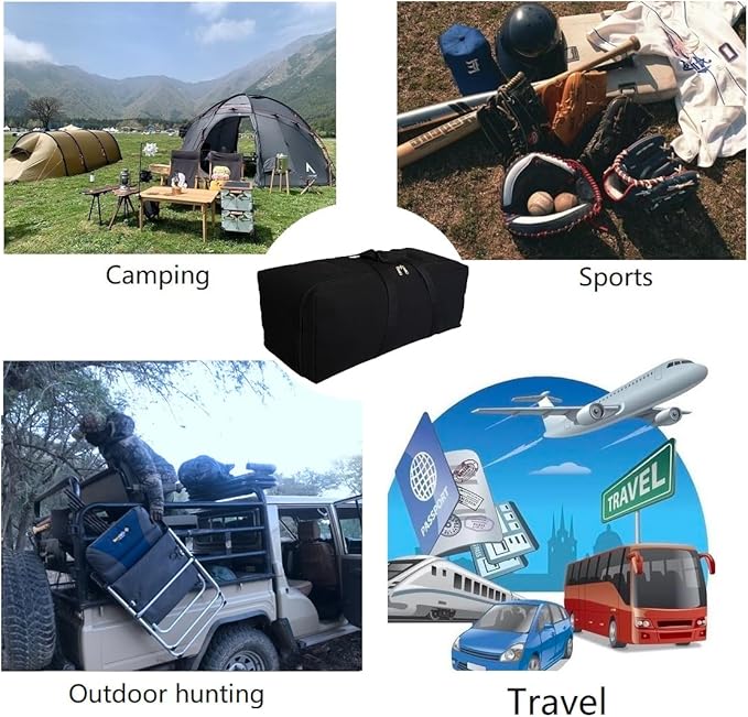 Extra Large Canvas Travel Duffle Bag, Camping, Storage