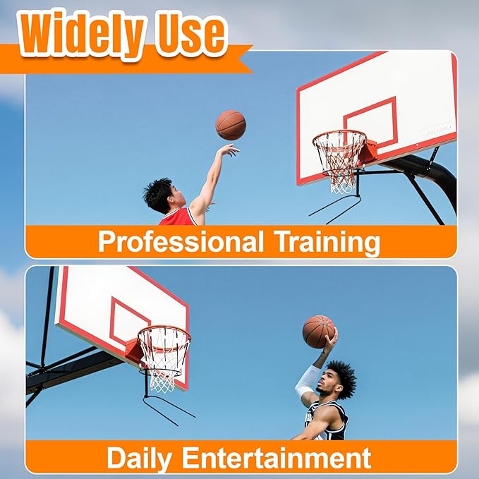 Basketball Return Attachment,Heavy Duty Basketball Rebounder Accessories for Outdoor and Indoor Use,Great for Solo Play and Practice,Black
