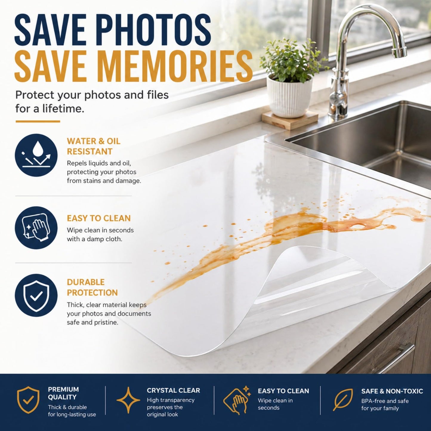 Clear Contact Paper Vinyl Wrap - Plastic Self Adhesive Wall Protector Film - Transparent Kitchen Backsplash Waterproof Protective Wallpaper Covering Peel and Stick for Furniture 11.8'' X 78.7"