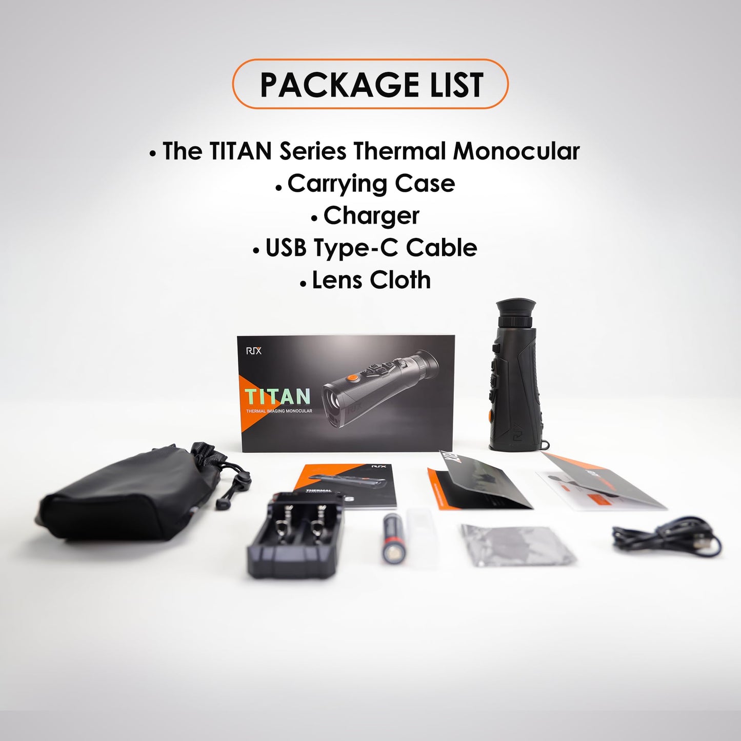 RIX Titan-T3 Thermal Monocular LRF 25mm 384x288 Thermal Imaging Monocular with Laser Rangefinder (50 Hz) 1920×1080 OLED Display Ideal for Night Hunting, Safety Level-Class I, Power Output<1mW