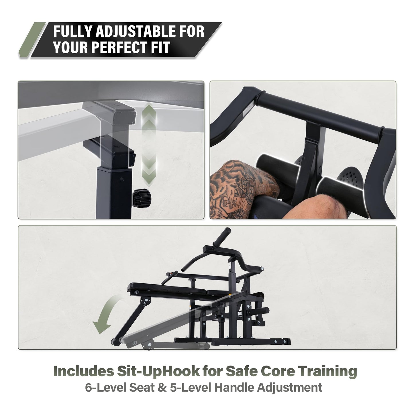 Major Fitness P1 Bench Press Machine with Independent Arms โ Adjustable Flat & Incline Bench Press for Chest & AB Workouts โ Perfect Home Gym Equipment (Black Rack + 230LB Color Plates)