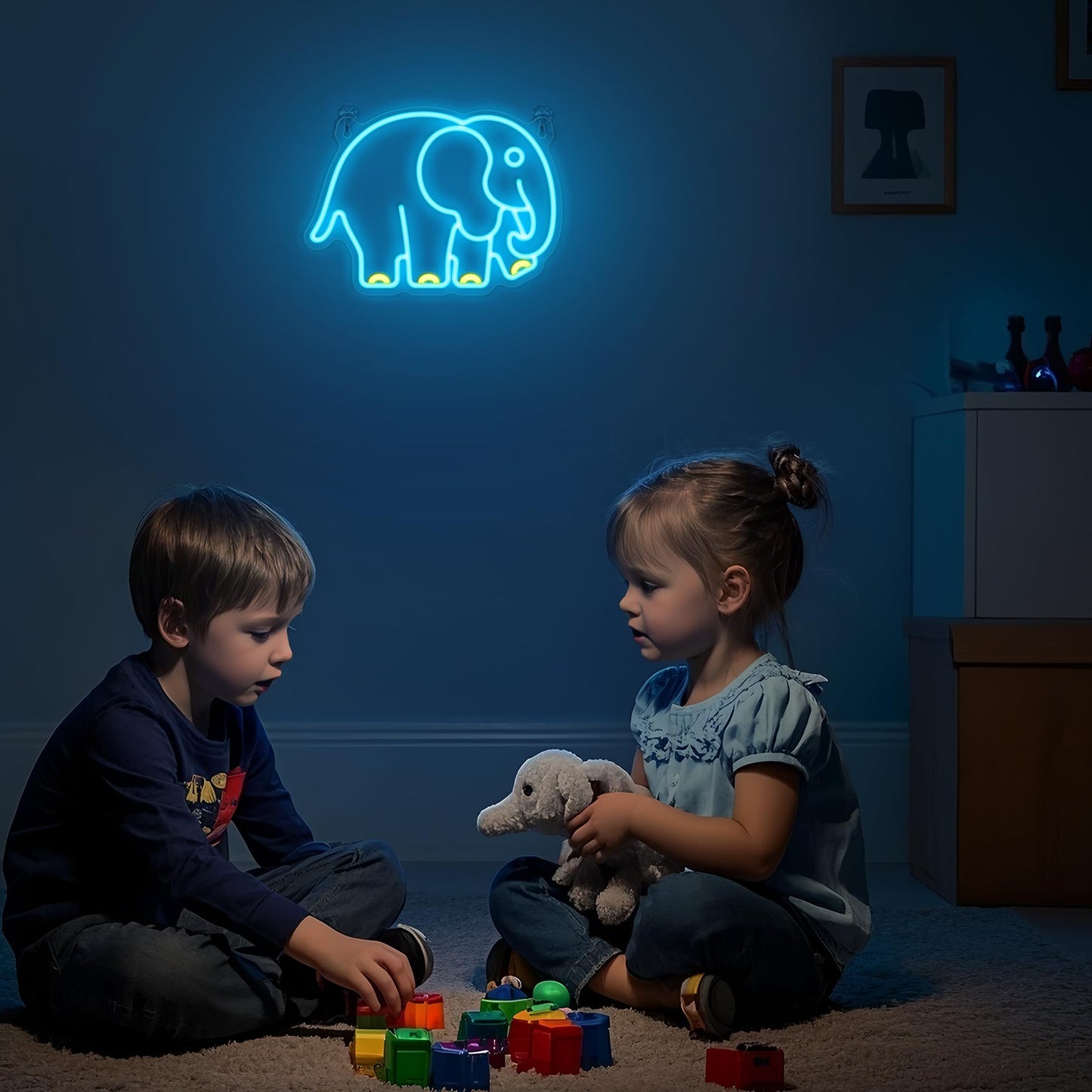 YuanDian Elephant Neon Sign, Animal Neon Lights for Bedroom Living Room Wall Decor, Birthday Party Gifts for Kids Adults People Who Like Elephants