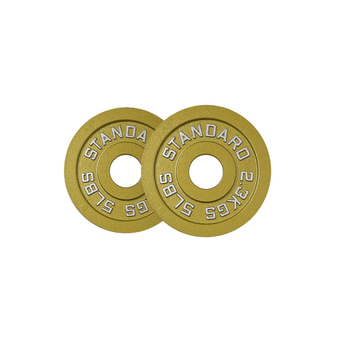 Gold Finish Olympic Steel Plates - Pairs and Sets 2 Inch Barbell Standard in Premium Gold for Weight Lifting (245lb Set)
