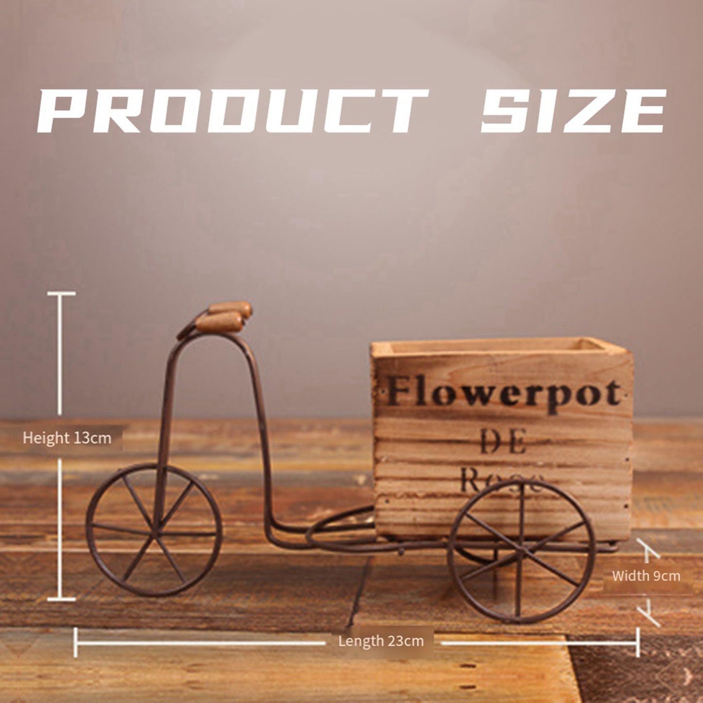 Cwmiibili 2X Bicycle Plant Stand, Metal Wire Flower Pot Wrought Iron Planter for Garden, Patio, , Outdoor and Indoor Decor