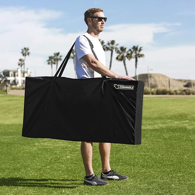 GoSports 4 ft x 2 ft Regulation Size Wooden Cornhole Boards Set - Includes Carrying Case - Full Regulation Size Bean Bag Toss Boards